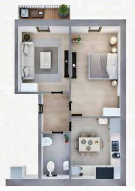 Foto - 2,5-Zimmer-Erdgeschosswohnung mit Balkon und Gartennutzung