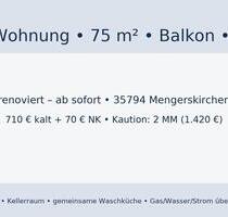 3-Zi.-DG-Wohnung, 75qm_Balkon_Stellplatz - renoviert - ab sofor - Mengerskirchen