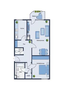 Foto - Helle 2-Zimmer-Erdgeschosswohnung mit Balkon & Parkplatz