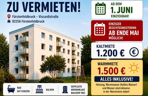 Foto - 3 Zimmer zur Miete, 82256 Fürstenfeldbruck, 1500 € Warmmiete.