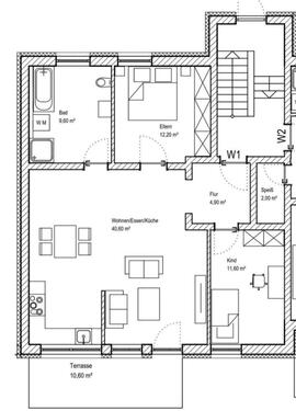 Foto - 3-Zimmer-Wohnung Erdgeschoss mit Garten