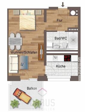 Foto - Appartement mit Küche Deggendorf