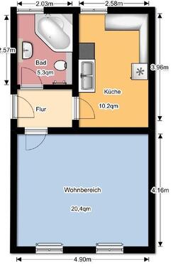 Foto - 1.5 Zimmer Erdgeschoßwohnung zur Miete in Dessau-Roßlau