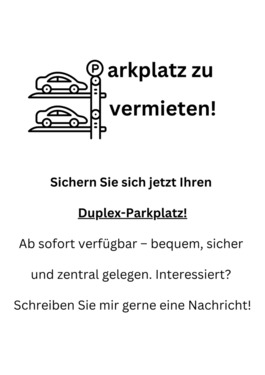 Foto - Duplex-Stellplatz in der Garage ab sofort verfügbar