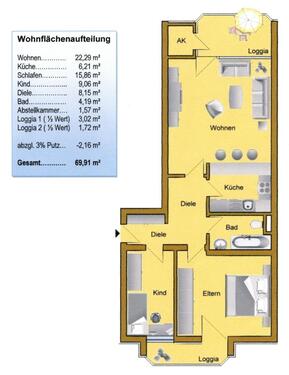 Foto - 3 Zimmer Etagenwohnung zum Kaufen in Neuss
