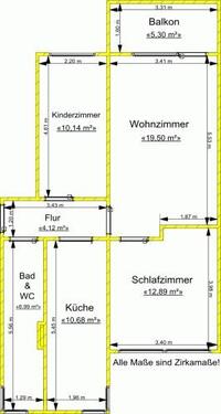 Foto - 3 Zimmer Etagenwohnung zur Miete in Gera