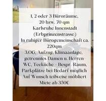 1 oder 2 oder 3 -Büroräume zu Vermieten Karlsruhe Innenstadt