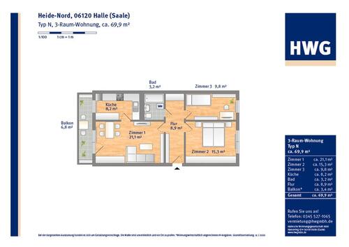 Foto - Etagenwohnung in Halle (Saale) zur Miete