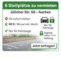 6 Stellplätze Parkplätze zu vermieten – Jülicher Str. 56 Aachen