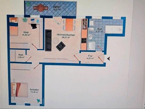 Foto - 3 Zimmer Etagenwohnung zur Miete in Chemnitz