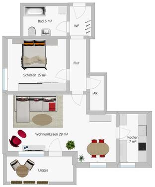 Foto - Wohnen mit Aussicht! Schöne, helle 2,5 Zimmer Wohnung mit Balkon