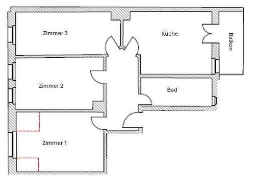 Foto - 3 Zimmer Dachgeschoßwohnung zur Miete in Leipzig