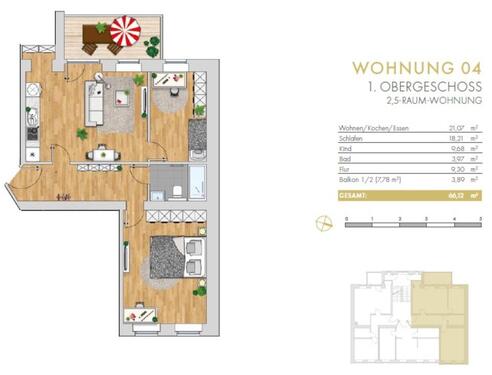 Foto - 2 Zimmer Etagenwohnung zur Miete in Chemnitz