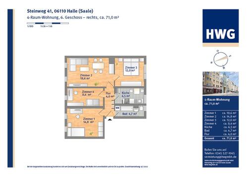 Foto - Etagenwohnung in Halle (Saale) zur Miete