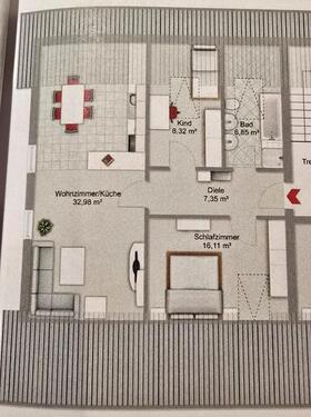 Foto - Helle 3-Zimmer Dachgeschoss-Wohnung in Sulzfeld am Main