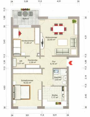 Foto - 3-Raum-Wohnung in 38124 Braunschweig-Heidberg