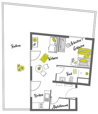 Foto - Möblierte Wohnung - Typ: Penthouse XL mit Dachterrasse - NUR für eine Person!