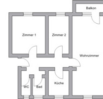 3 Zimmer Wohnung mit Balkon und Gäste WC Villingen - Villingen-Schwenningen Kopsbühl