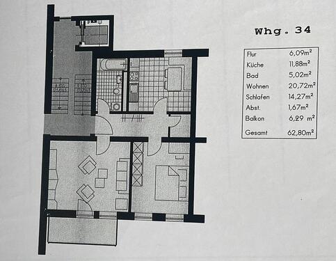 Foto - Sonneberg – Neu sanierte 2-Zimmer-Wohnung mit Balkon - 1. OG
