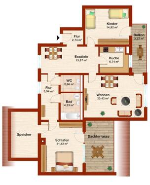 Foto - 1 WG Zimmer in Zentrumsnähe mit Balkon und Dachterasse