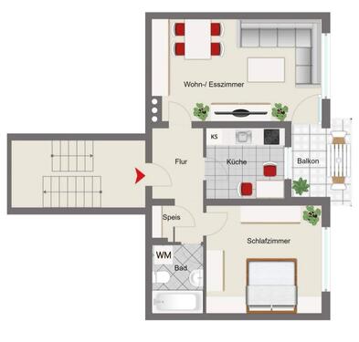 Foto - Helle 2-Zimmer-Wohnung mit Balkon und Garage in Pfarrkirchen