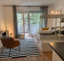 Helle, voll möblierte 1-Zimmer-Wohnung mit Balkon - Hirschgarten - München Sendling-Westpark