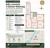 Helle, renovierte 3-Zimmer-Wohnung mit Terrasse in Miltenberg
