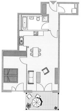 Foto - Helle 2-Zimmer-Wohnung mit TG und großem Balkon in zentraler Lage