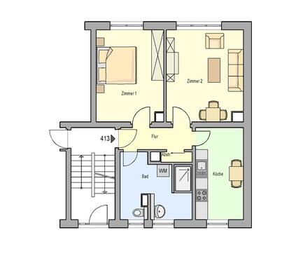 Foto - 2 Zimmer Etagenwohnung zur Miete in Schleiz