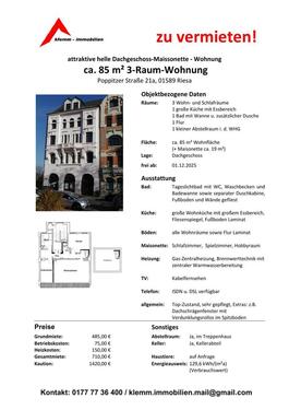 Foto - 3 Zimmer Etagenwohnung zur Miete in Riesa