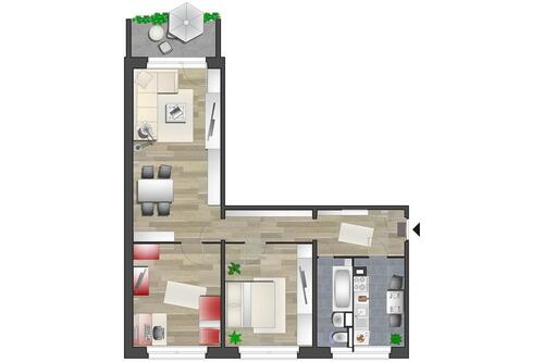 Foto - Nachmieter für schöne 3-Zimmer-Wohnung mit Balkon und Einbauküche