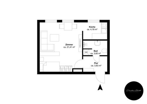 Foto - 1 Zimmer Etagenwohnung zur Miete in Chemnitz