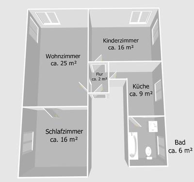 Foto - 3 Zimmer Erdgeschoßwohnung zur Miete in Wernigerode