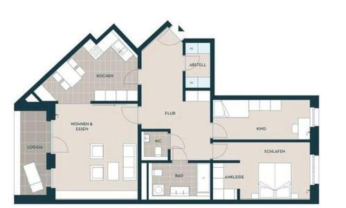 Foto - Moderne 3 Zimmer Wohnung, Loggia, Gäste WC im Herzen Regensburgs