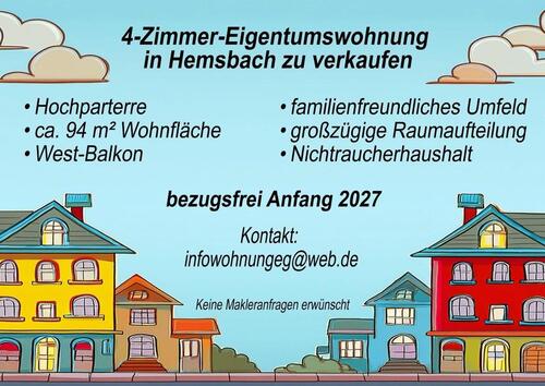 Foto - Hemsbach 4-Zimmer Eigentumswohnung Hochparterre zu verkaufen