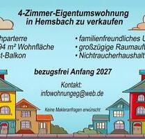 Hemsbach 4-Zimmer Eigentumswohnung Hochparterre zu verkaufen