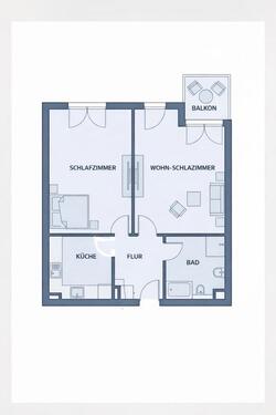Foto - 2 Zimmer 56m2 behindertenger. Wohnung mit Balkon in Wagenfeld