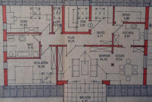 Foto - Großzügig geschnittene 3-Zi-Wohnung mit Balkon und Einbauküche