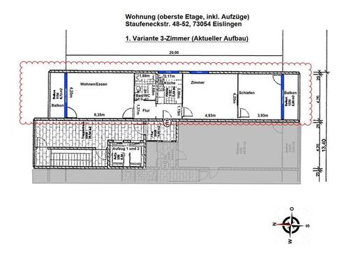 Foto - Große 3-Zimmerwohnung mit 86qm und 2 Balkone, Aufzug und TG