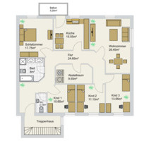 Helle, familienfreundliche u. moderne 5-Zimmer-Wohnung (141,5 m²) - Preußisch Oldendorf