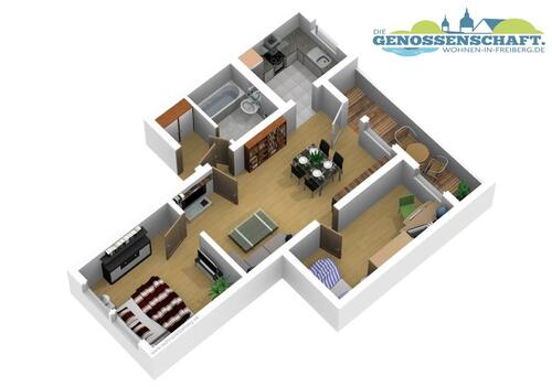 Foto - 3 Zimmer Etagenwohnung zur Miete in Freiberg