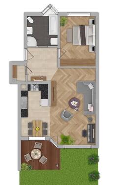 Foto - 2 Zimmer Erdgeschoßwohnung in Haßloch