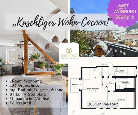 Foto - Hochwertige & großzügige 2 Raum Dachgeschoss 72qm mit offener Küche & Balkon