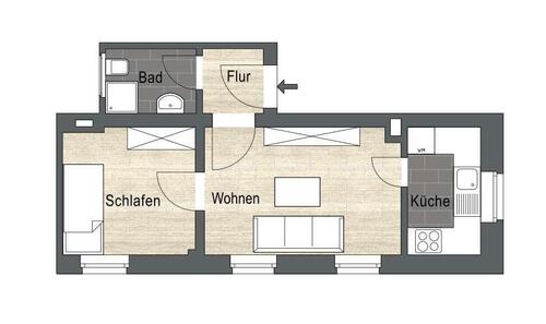 Foto - 2 Zimmer Etagenwohnung zur Miete in Dresden