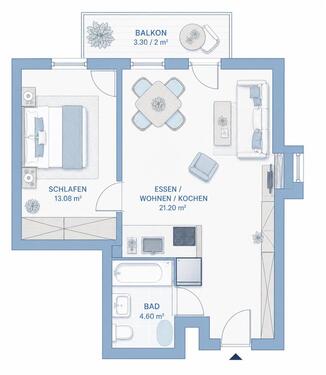 Foto - 1 Zimmer Etagenwohnung zur Miete in Chemnitz