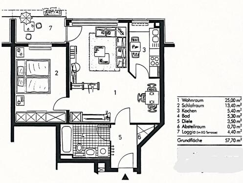 Foto - 2 Zimmer Etagenwohnung zur Miete in Wolfsburg