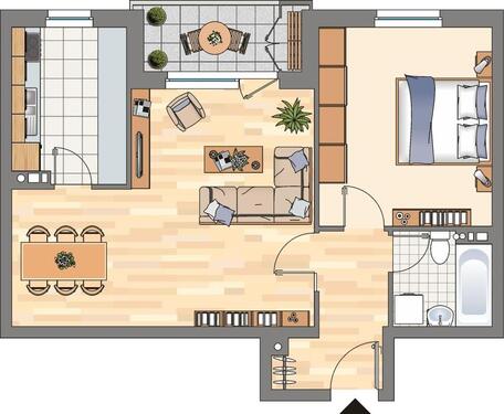 Foto - 2-Zimmer-Wohnung in Harrislee - 549,00&nbsp;EUR Kaltmiete, ca.&nbsp; 58,55&nbsp;m&sup2;