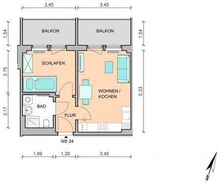 Foto - 2 Zimmer Etagenwohnung zur Miete in Meißen