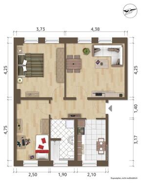 Foto - 3 Zimmer Etagenwohnung zur Miete in Hoyerswerda
