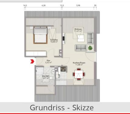 Foto - 2 Zimmer Etagenwohnung zur Miete in Egenhausen